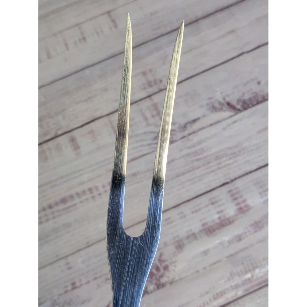 VINTAGE Cutco Stainless Steel 37 Classic Brown 2 Prong Fork Carving Fork USA